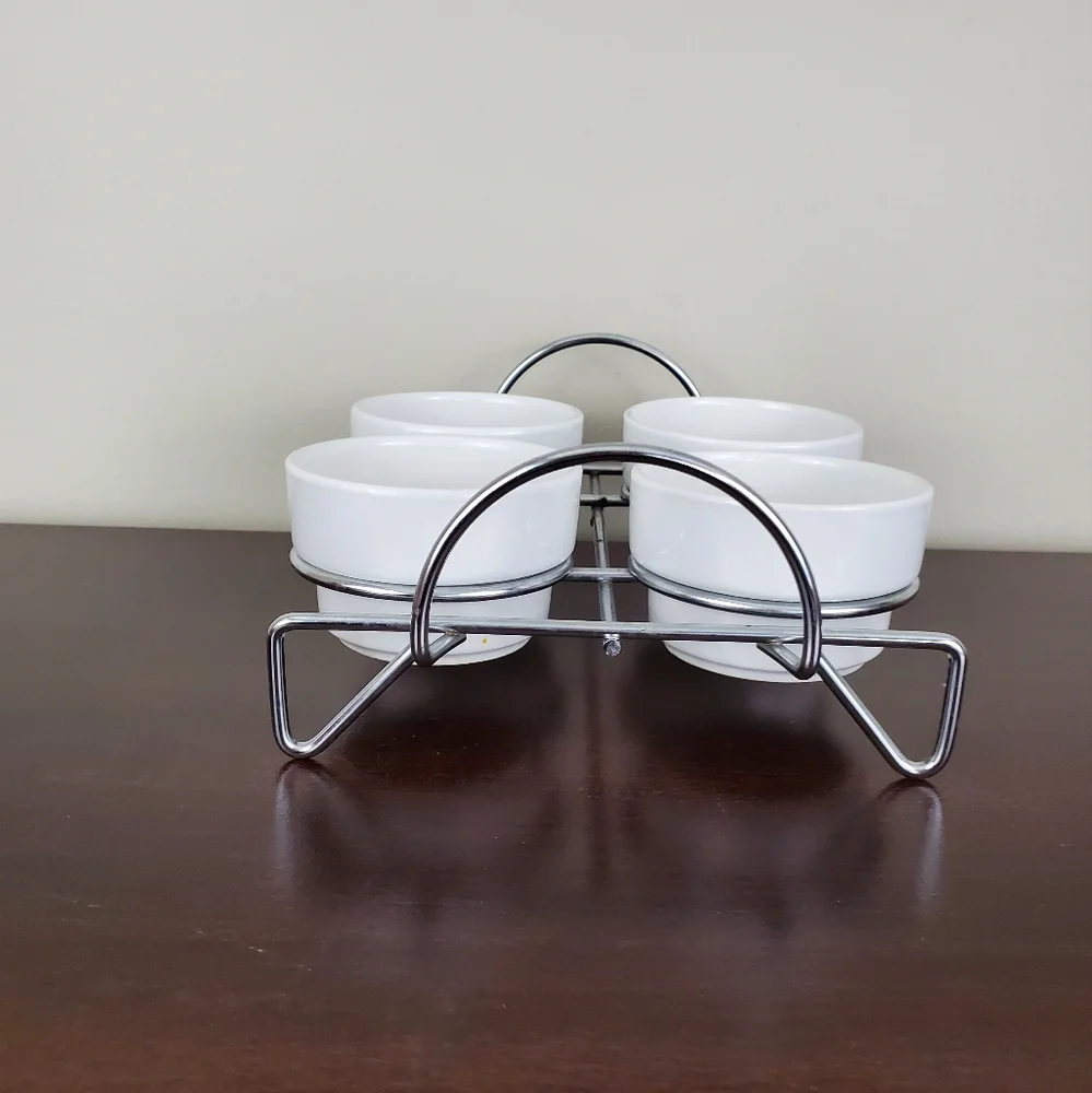 Vintage Lillian Vernon White 5-Pc. Condiment Server Set
